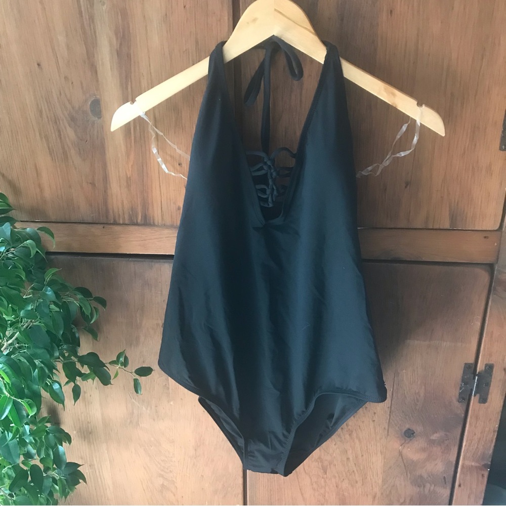 NWT Far West Black Halter One Piece Swimsuit - Size XL
